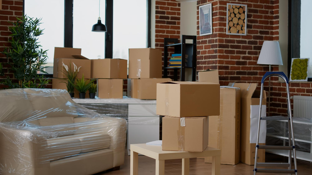 Boxes in a room